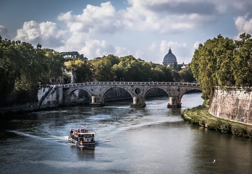 rome, bridge, view